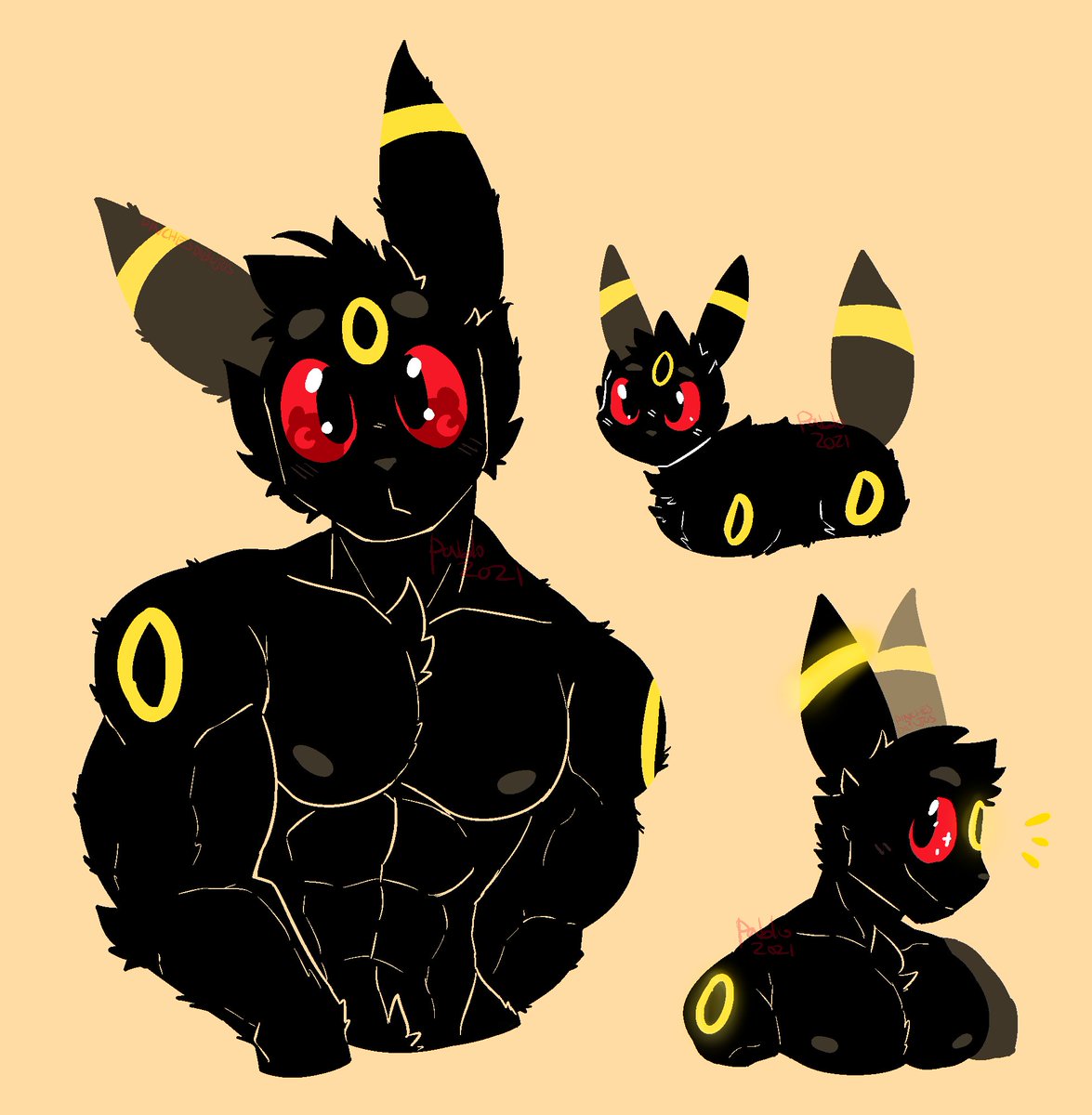 im playing heartgold and i named my umbreon 'obsidian' :3!!! #pokemon #furry #bara