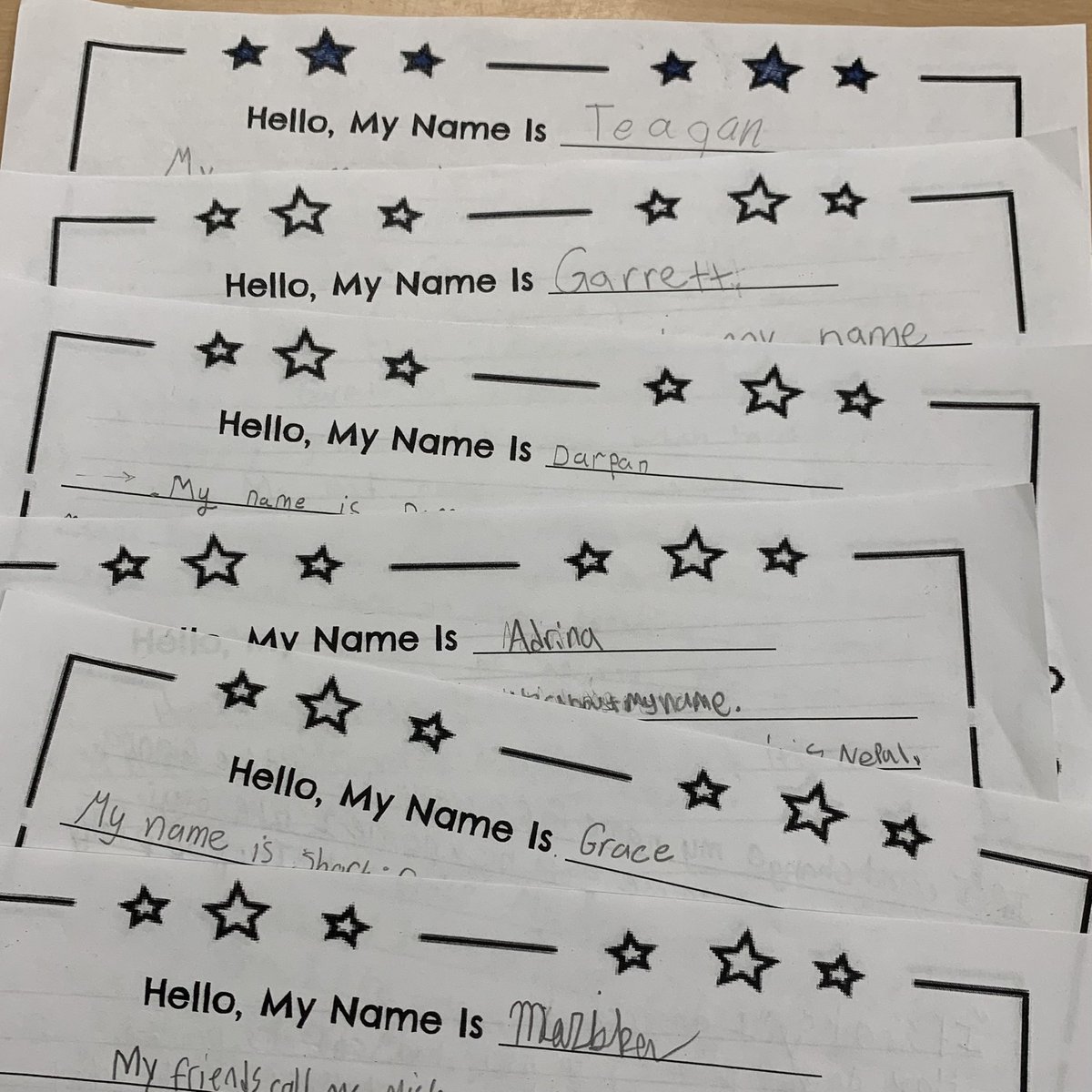 MsMcWilliams1's tweet photo. After reading and writing lots of personal narratives in unit 1, students got to share their Name Narratives and Images with the class today! #AmplifyCKLA #WErTJ https://t.co/VUVfRc8kCu