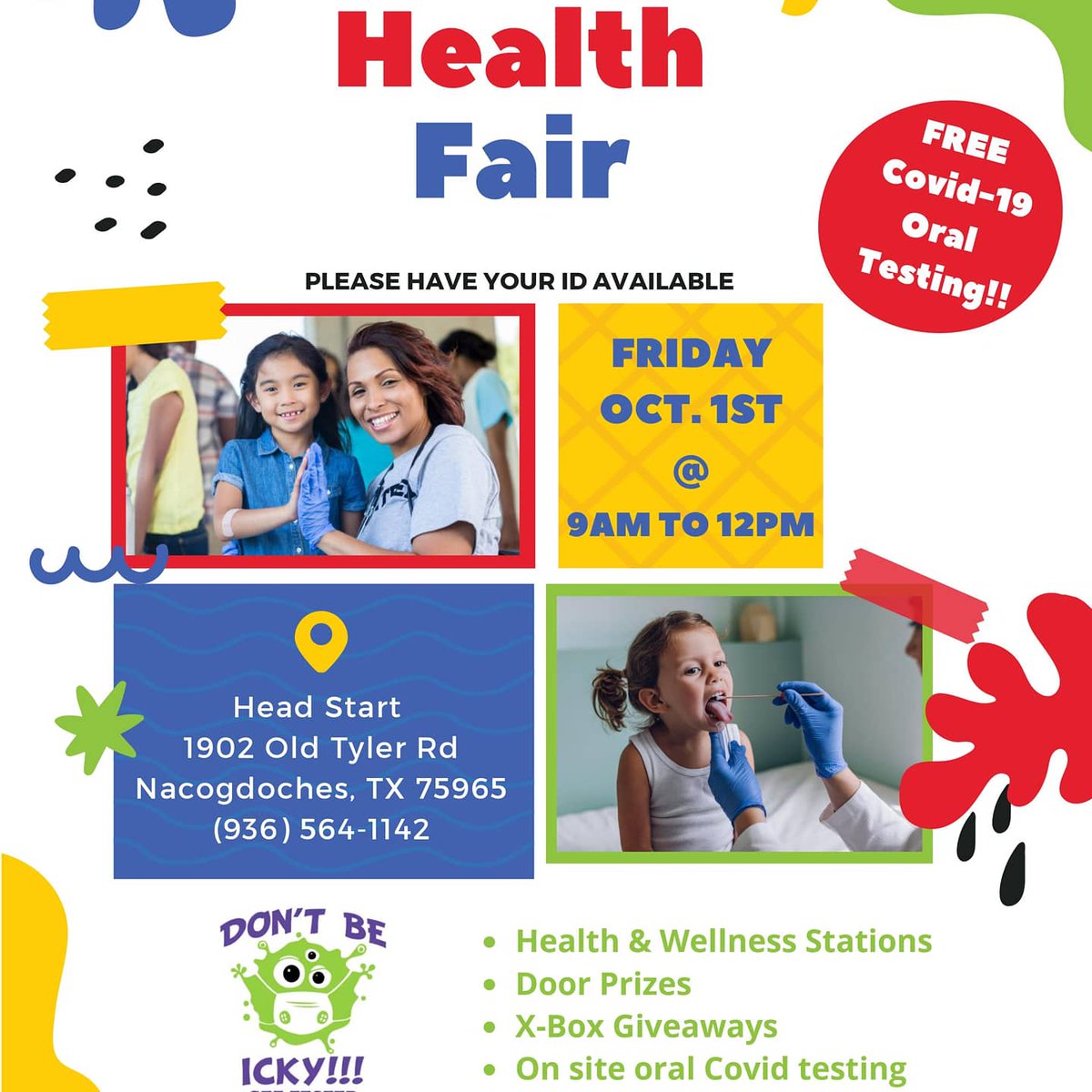 GETCAPHeadStart's tweet photo. Come out to our Community Health Fair this Friday at 9am! There will be COVID-19 testing, COVID-19 vaccinations, Health and Wellness Stations, and tons of door prizes!! https://t.co/pgPVSFO0kr