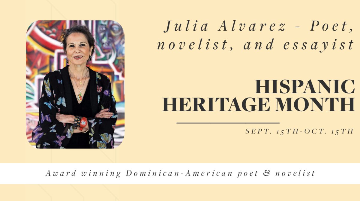 In honor of Hispanic Heritage Month, the FHS Career Program celebrates Dominican-American, Julia Alvarez, an award winning poet and novelist. Learn more: thirteen.org/programs/latin… <a href="/The_FHS_Daily/">Fresno High Warriors</a> <a href="/CareerCenterFHS/">FHS Career Center</a> #whocanIB #IcanIB #risktaker