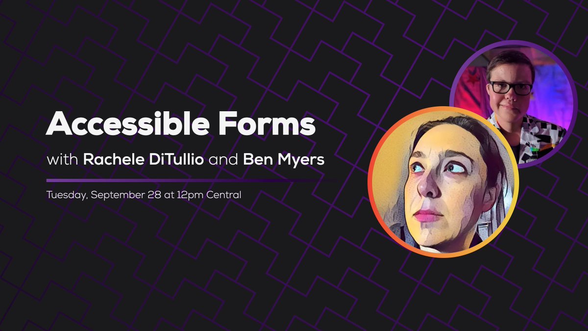 ✨ Tomorrow at 12pm Central! ✨

Join us as <a href="/racheleditullio/">Rachele DiTullio</a> introduces us to the semantics and #a11y for our online forms! We'll make sure they're… well-formed 😎

📍 twitch.tv/SomeAnticsDev
⏰ Tue, Sep 28 at 12pm Central
🗓️ Add to calendar: calendar.google.com/calendar/rende…