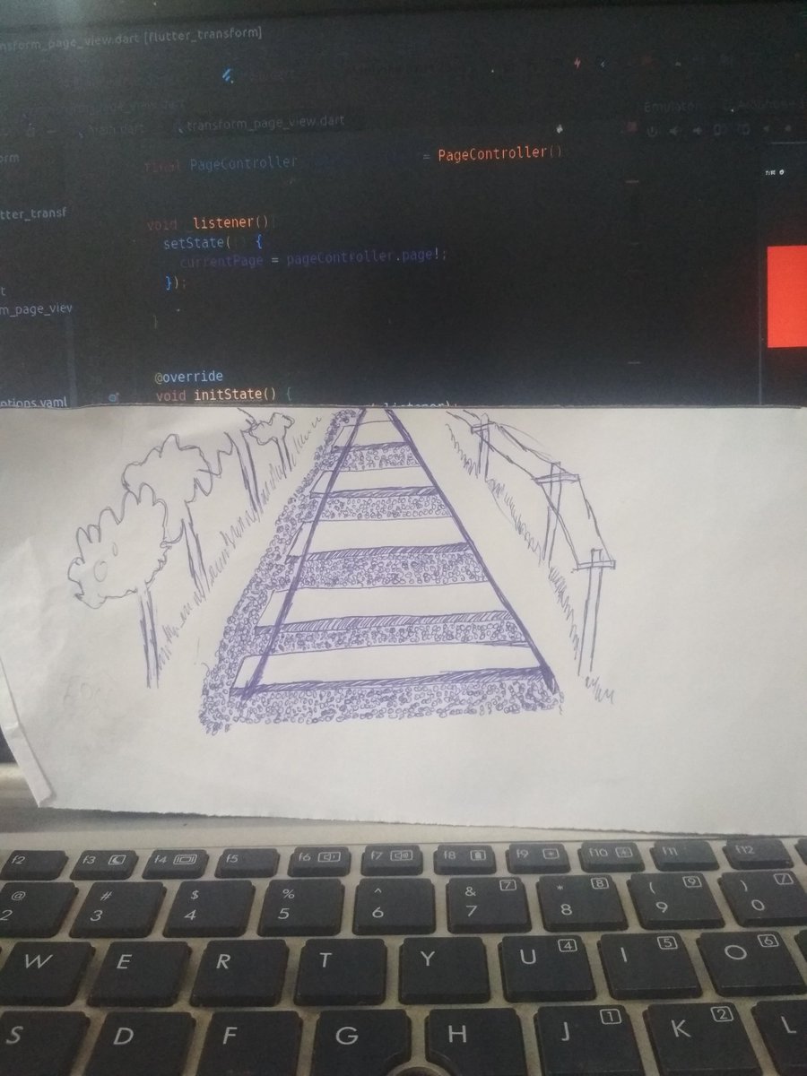 chuck8612's tweet image. Day 26 of #31daysofCoding
Since my system decided to stay hanging, well i decided to start drawing stuff while i wait. 

#Flutter #flutterdev