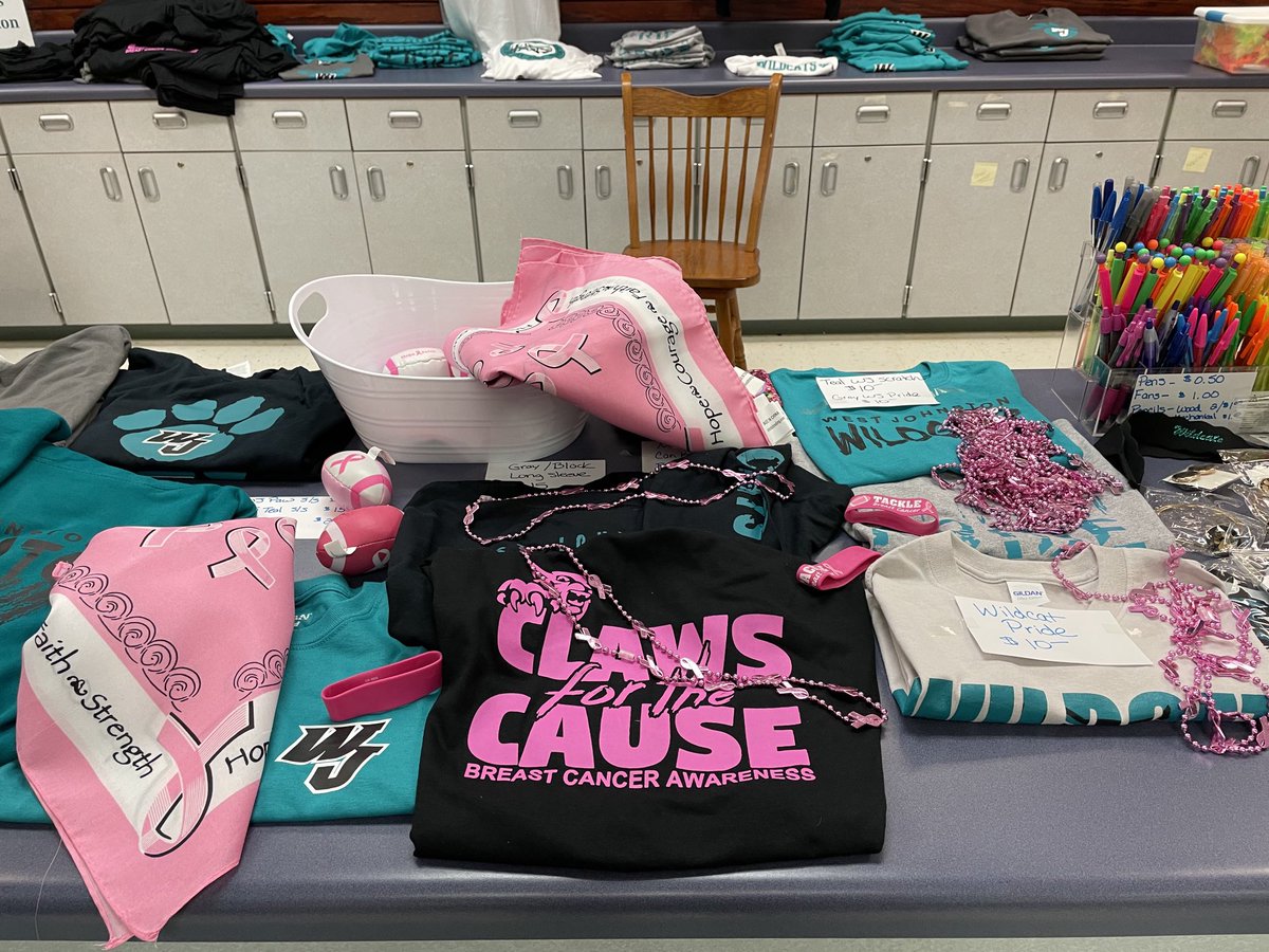 Pink Out #fridaynightlights ⁦<a href="/WjhsNc/">West Johnston High School</a>⁩ Our #schoolstore can help you get ready for the game. Open Friday during lunch. TY ⁦<a href="/WJWildcatSports/">WJ Athletics 🐾</a>⁩ #schoolspirit