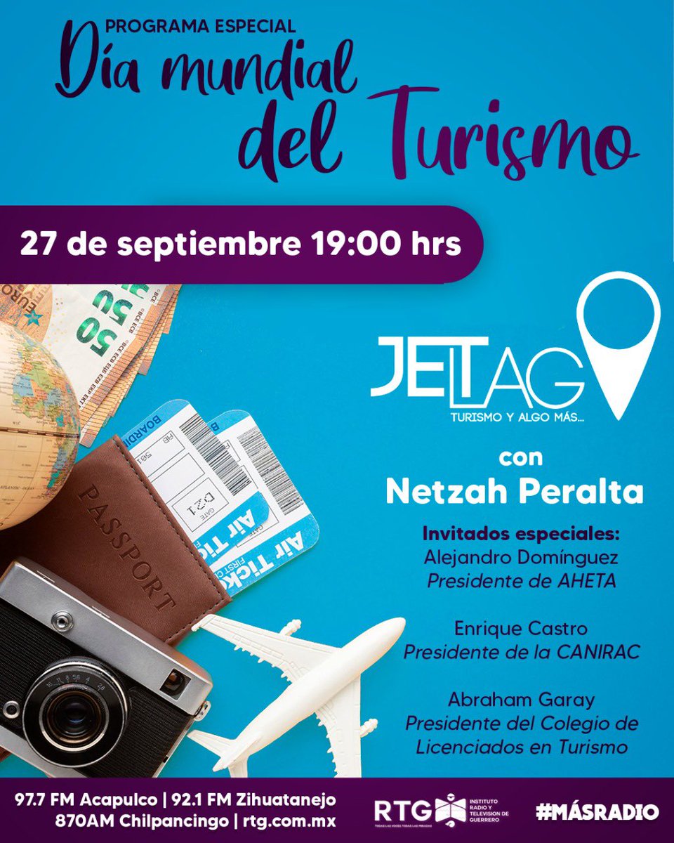 En el #DíaMundialDelTurismo!!!
Programa especial a través de la señal de @RadTVGuerrero !!