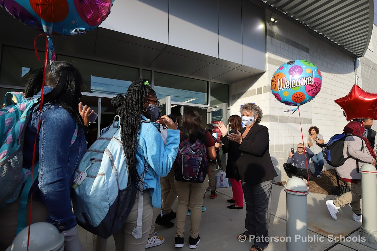 Paterson_Public's tweet photo. Superintendent Shafer excited to welcome our Paterson students, teachers and parents to the new Joseph A. Taub School. United we receive the future of Paterson. #Patersonstudents #PPSTogetherWeCan https://t.co/h0qqN5tKks