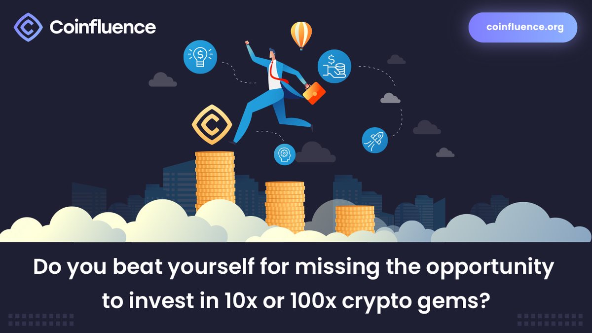 TheCoinfluence's tweet photo. Do you beat yourself for missing the opportunity to invest in 10x or 100x #crypto gems?

We know the feeling.

That’s why we have a team of experts vetting &amp; picking great #blockchain projects.

Buy your CFLU &amp; get an unfair advantage in picking gems. https://t.co/hWGYTGzQ44