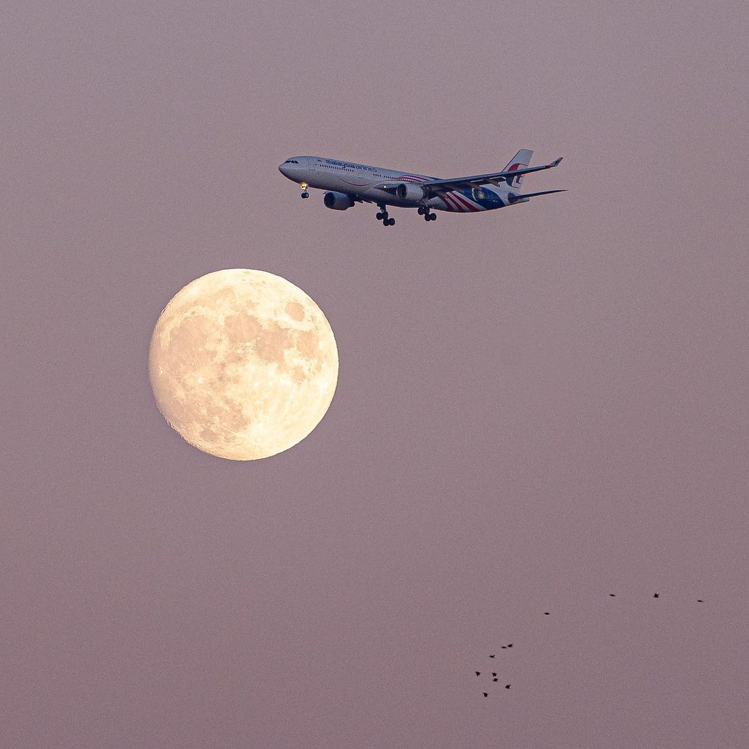 Over the moon 🌖 Have you ever caught sight of the full moon while on a flight before? 

📸 satoshi787_

#FleetFriday #MalaysiaAirlines #FlyMalaysia