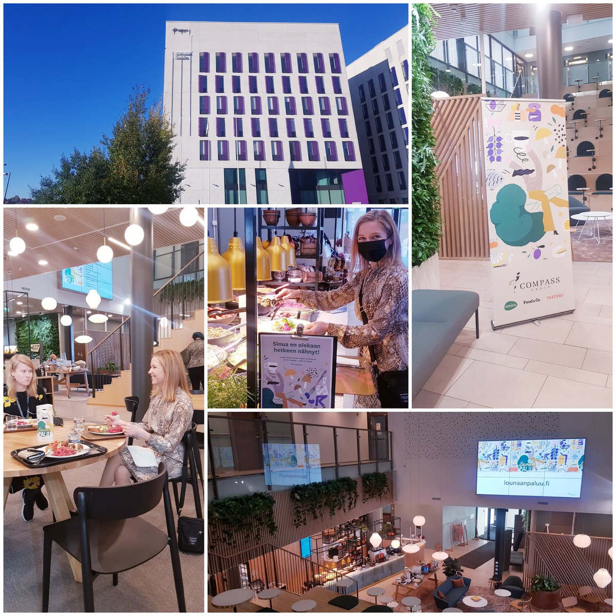 ikahesa's tweet photo. Tänään lounastettiin ihan huolella Manskun pääkonttorillamme. Mahtava fiilis. Lounas on palannut ravintoloihimme ympäri Suomen!  #amica #tastory #foodandco #compassgroupfinland #lounaanpaluu #irtikoronasta #lounas #takeaway #syödäänyhdessä https://t.co/vIBb3Ad3oE
