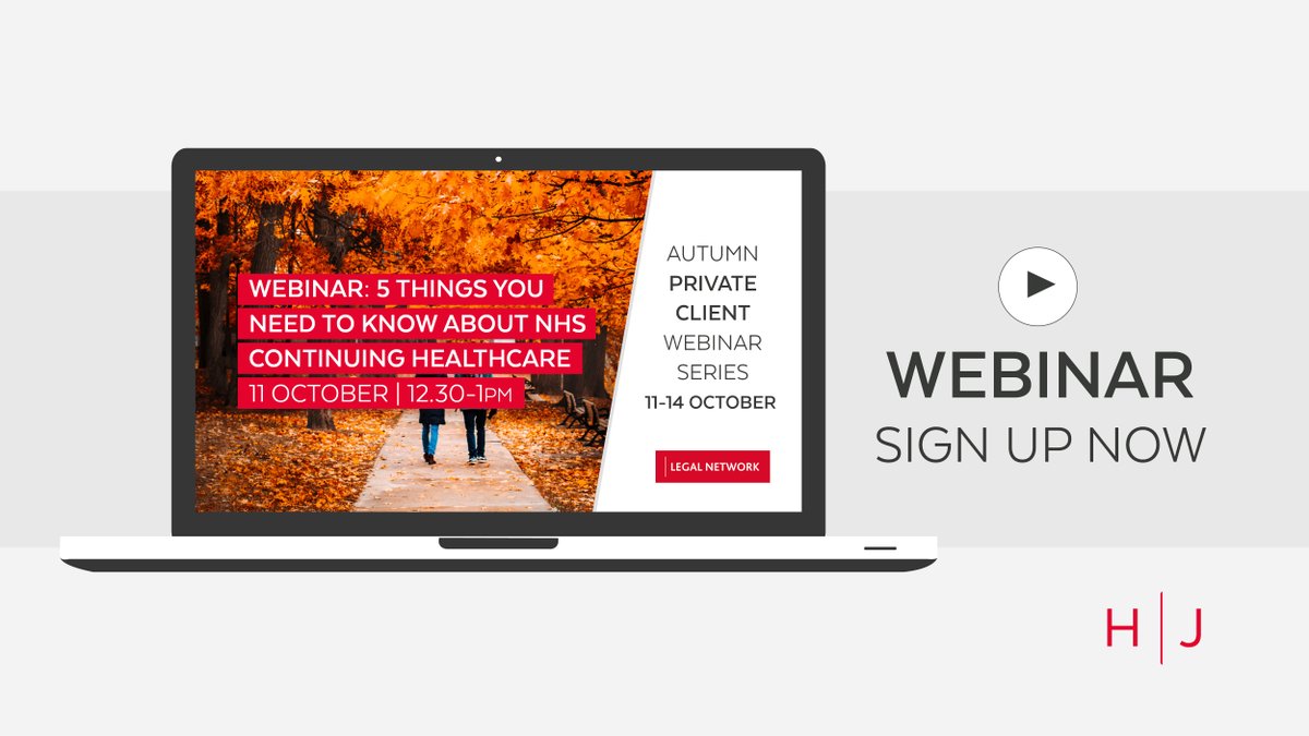 Partner and Head of Nursing Care, <a href="/lisa_morgan1/">Lisa Morgan</a> and Senior Associate, <a href="/_michelle_evans/">Michelle Evans</a> are hosting our 11 October #PrivateClients webinar on NHS Continuing Healthcare (CHC). They will cover what CHC is and share scenarios where it may be relevant.

Sign-up bit.ly/LN-5things-web…