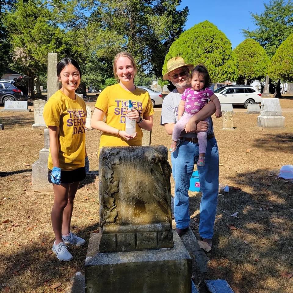 Big weekend around here! On Friday, the Caribbean class enshrined the pirates they’ve been studying, and on Saturday Public History students cleaned tombstones in Rose Hill Cemetery as part of Tiger Serve Day.