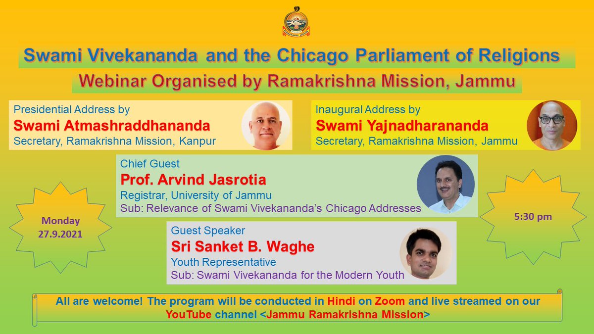 ArvindJasrotia3's tweet photo. Delighted to be a part of the wonderful Session on Swami Vivekananda...Spiritual Quest at its best..!! https://t.co/GWiMwbq8rT