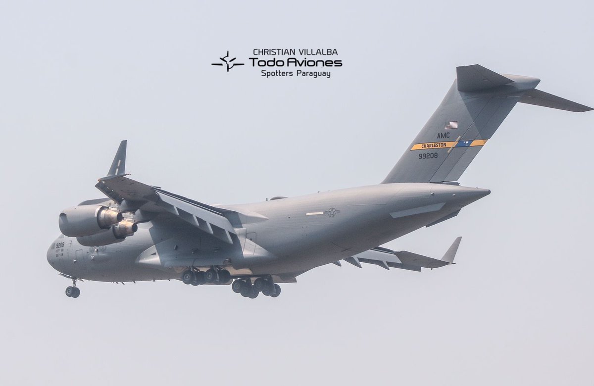 AvionesTodo's tweet photo. @USAF_ACC @USAFReserve  @BoeingDefense Globemaster III en aproximación al Aeropuerto Silvio Pettirossi hace unos momentos. @dinacpy @Spotters_Chile @ArgSpotters @SAirplanes @USAenEspanol @TorreElDorado @Desde_El_Patio @Transponder1200 @AviacinDefensa1 fotos by @christianspott2 https://t.co/IQFd7oXyDC