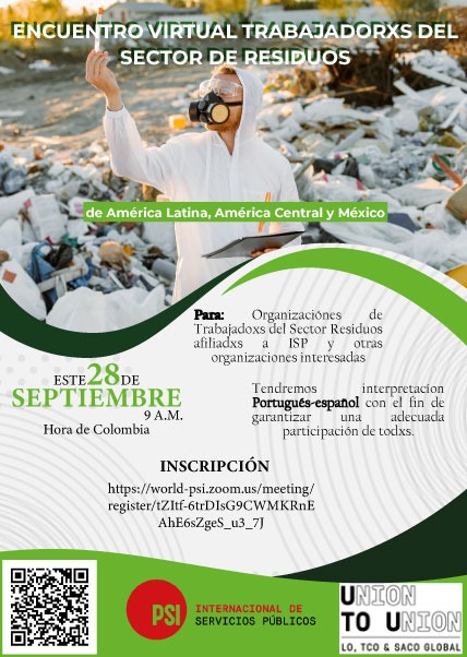 🔴 ENCUENTRO DE TRABAJADORXS DEL SECTOR DE RESIDUOS

¡Escanea el código QR para hacer la inscripción!