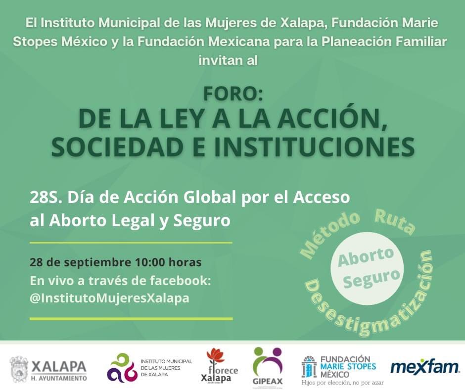 El 28S se conmemora el Día de Acción Global para el Acceso al Aborto Legal y Seguro, y les tenemos preparado el foro De la ley a la acción, sociedad e instituciones. 

Conéctate a través de nuestro facebook, el 28 de septiembre a las 10:00 horas. 

#MujeresXalapa
#FloreceXalapa