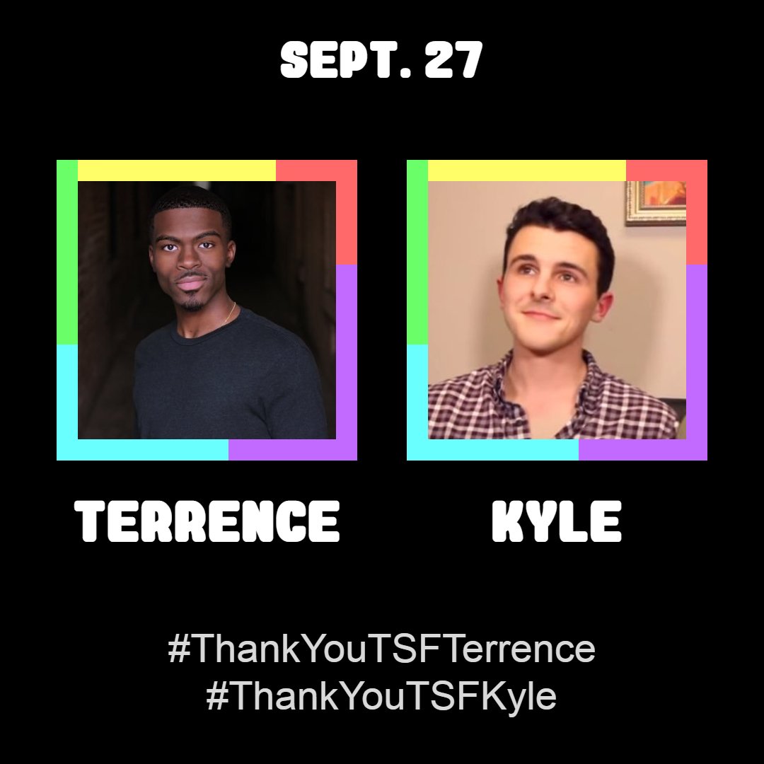 ThanksTSFriends's tweet image. September 27 is dedicated to Terrence and Kyle!

Thank you both for being awesome!

Post your love + appreciation for them with these hashtags!
Terrence: #ThankYouTSFTerrence
Kyle: #ThankYouTSFKyle

@ibterrence97 @KyleTapley
#ThankYouTSFriends