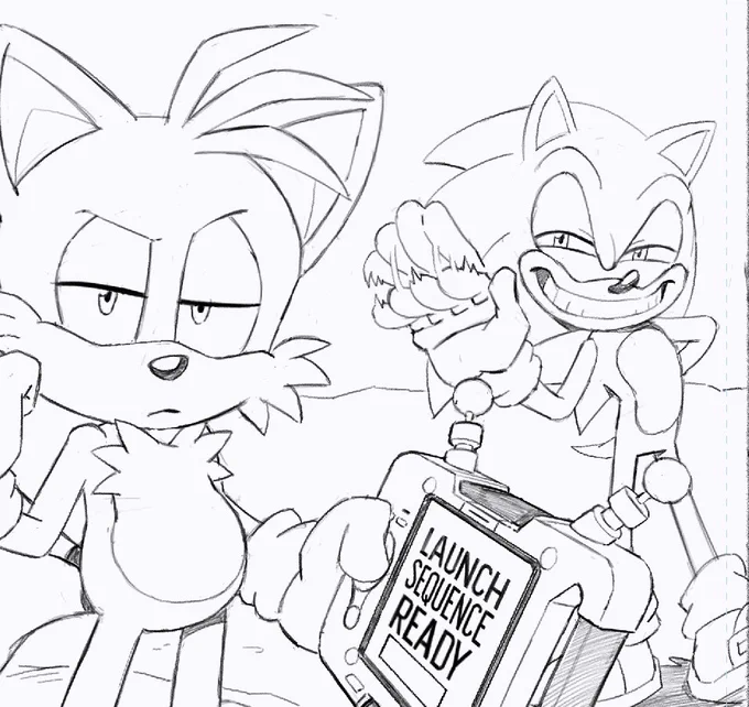 Here on page 2, the original expression I gave Sonic was "too mean" so I made him look more condescending and less full of obvious schadenfreude. And, once again, put the buckle on the wrong side /4 