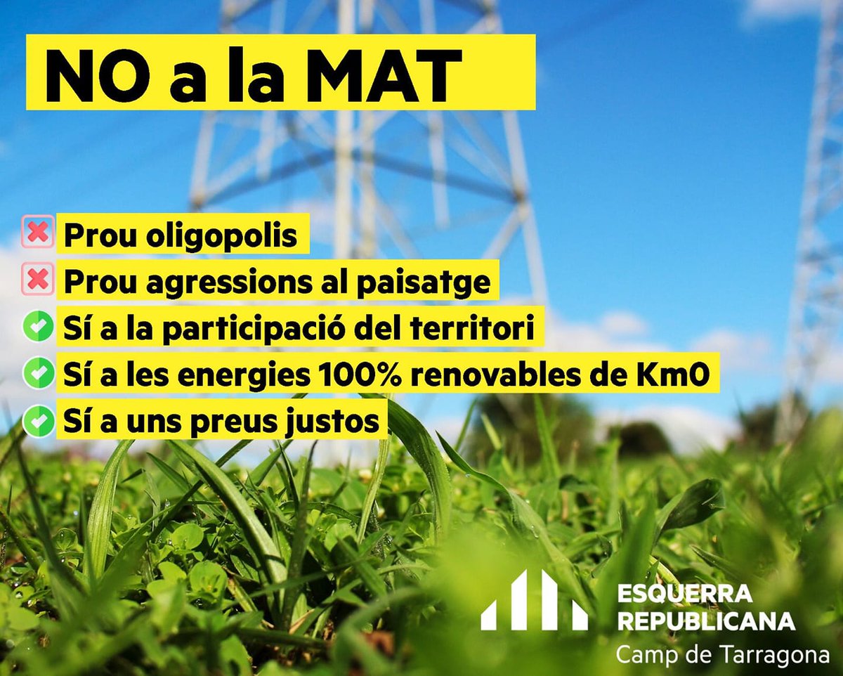 EsquerraValls's tweet photo. @JuntsXValls @CompromisxValls @cupvalls @RFontH S'aprova 👍 per unanimitat la moció de rebuig al projecte de línia aèria de molt alta tensió #MAT Valmuel-Begues. #PleValls #Valls #NoMAT https://t.co/RWFroYyyWs