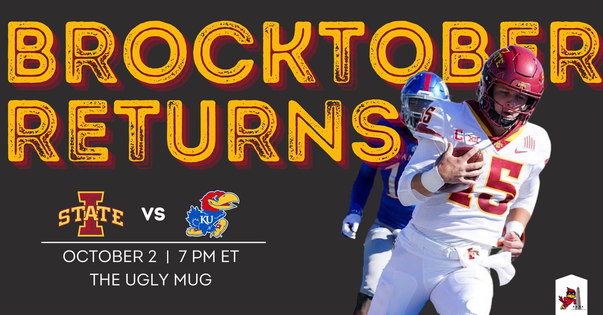 CyclonesDC's tweet photo. It’s fall y’all…or as we like to say Happy Brocktober! 🍁🏈 We can’t wait to be back at The Ugly Mug this Saturday for @CycloneFB vs Kansas! DC Cyclones, let us know if we’ll see you at the gamewatch: https://t.co/SJgczgWjEJ https://t.co/LErQL4ApF9