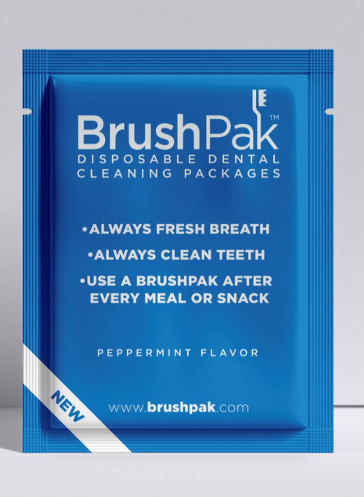 brushpak's tweet image. Now Available !! BrushPak Disposable Dental Cleaning Packs. Each BrushPak contains a mini-toothbrush, flosser and a single-use serving of toothpaste. Never get caught without clean teeth or fresh breath again. Take 30% off your order at brushpak.com with code BRUSH30.