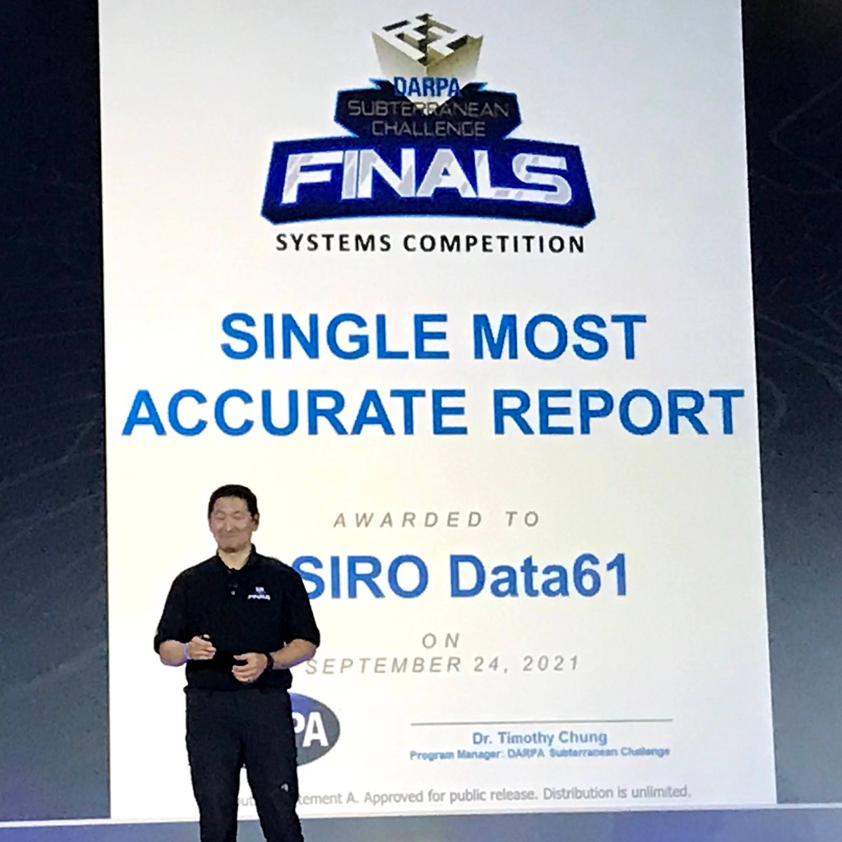 navindak's tweet photo. Winning single most accurate report award with < 5cm error & being the only team with 0% map deviation was amazing validation of world-class #technology developed by @CSIRORobotics @Data61news #TeamCSIROData61SubT #WildcatSLAM #SLAM @fredpauling @TiddBrendan @Jon_Whittle_ https://t.co/6vMaHMF7za