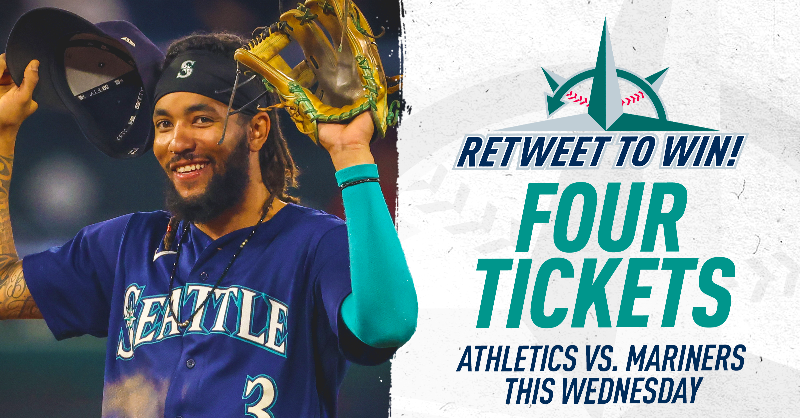 Mariners's tweet photo. 🚨 RETWEET TO WIN 🚨 

That sound you’re hearing is the sound of us giving away four tickets to this Wednesday’s game. Just hit that retweet button for a chance to win. #SeaUsRise