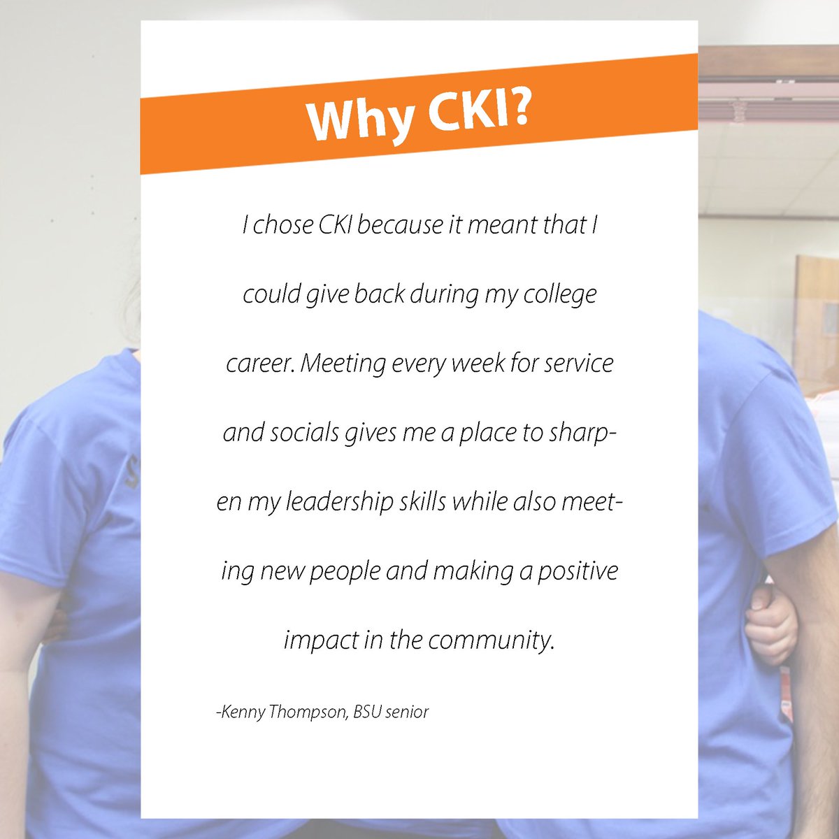 ballstatecki's tweet image. Happy first day of #CKIWeek! This week we are going to be sharing some experiences of past and present members, and telling you why they chose CKI! Tomorrow our club meeting will be in WB 136 at 7:30! #choosecki #CKIweek #kiwanis #incki #inckipride #membershipmonday