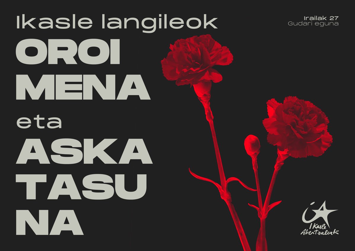 Gaurko egunez duela 46 urte, 'Txiki', Otaegi eta FRAPeko hiru kide fusilatu zituzten.

𝑶𝒓𝒐𝒊𝒎𝒆𝒏𝒂 𝒆𝒕𝒂 𝒂𝒔𝒌𝒂𝒕𝒂𝒔𝒖𝒏𝒂