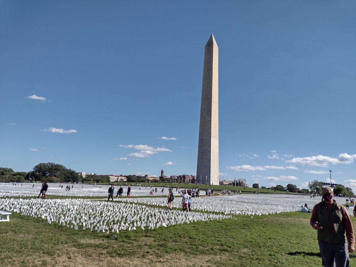 emjcreighton's tweet photo. @theferocity Same. I left a flag for my dad yesterday at the art installation by the Washington monument. He died a few months before vaccines became available. And the numbers of flags in the wind. It just knocked me down. https://t.co/kNgESSwQdV