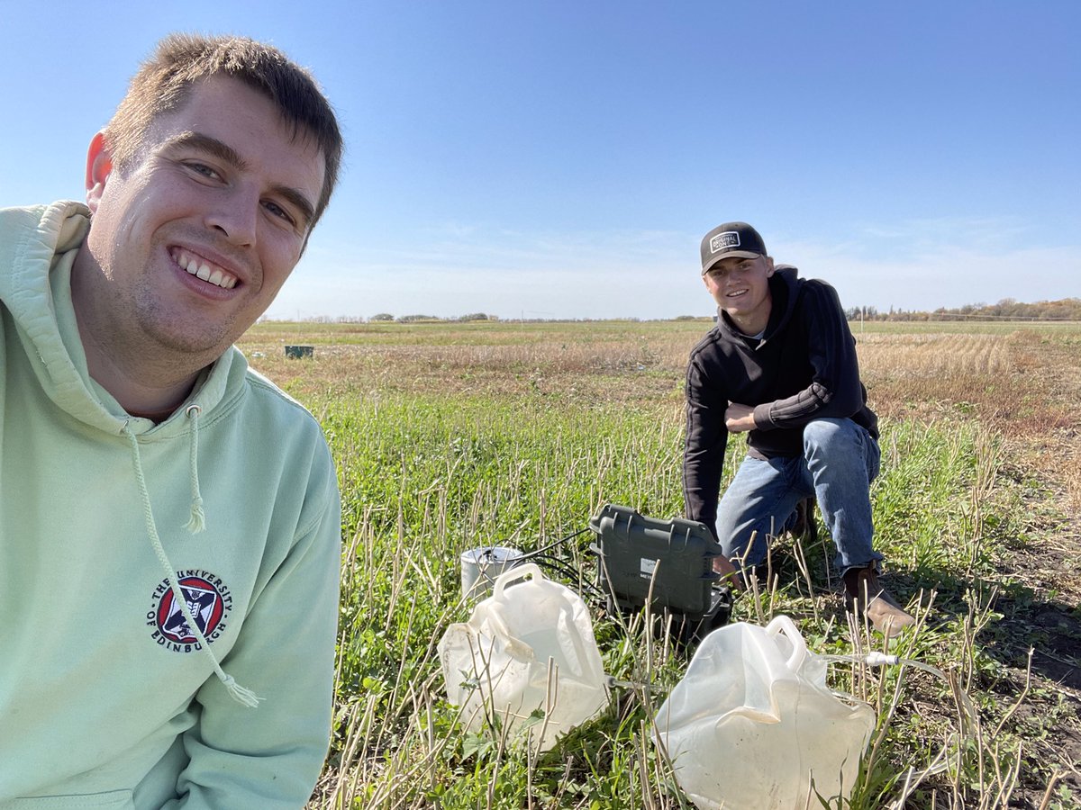 Taking infiltration measurements with fellow grad student <a href="/DalePennerMB/">Dale Penner</a>  in our long term <a href="/UM_agfoodsci/">UM Ag&Food Sciences</a> cover crop plots in Carman, MB #WestCdnAg #CdnAg
