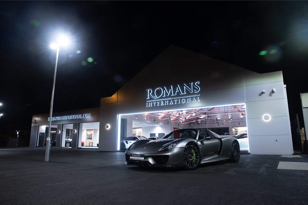 OCopelandMedia's tweet photo. A definite pinch myself moment, photographing one of my favourite hypercars in front of the new @RomansCars showroom! Swipe for the before! >> #Porsche #918Spyder #LiquidMetalSilver #Porsche918Spyder #Hypercar https://t.co/mvLPmW1Vsv
