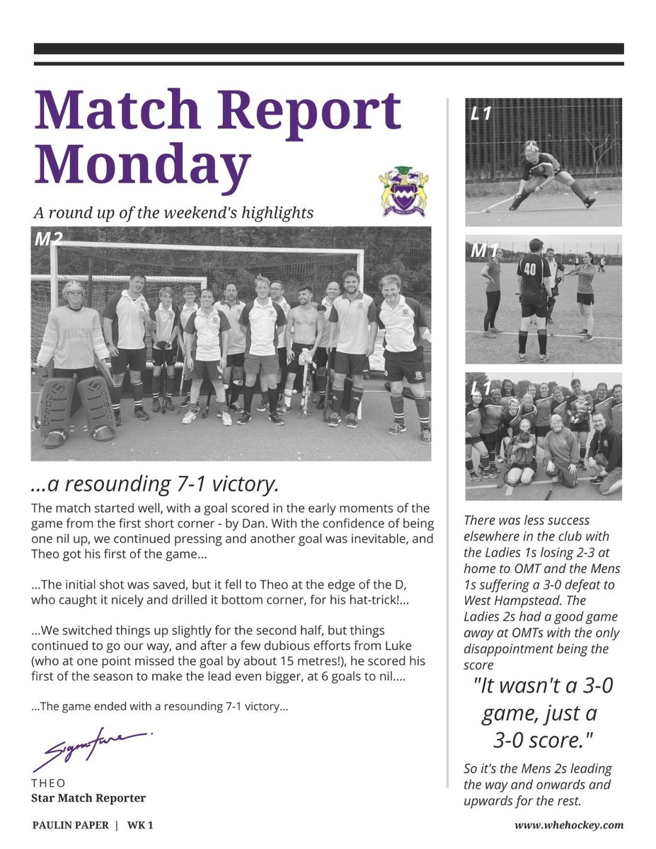 WHEHockey's tweet photo. The first #MatchReportMonday is a bit M2s heavy but we can’t blame them with a cracking 7-1 win!
The full reports will be up on https://t.co/23ZSJBi5Za very soon! https://t.co/3yQ3N8WXIe