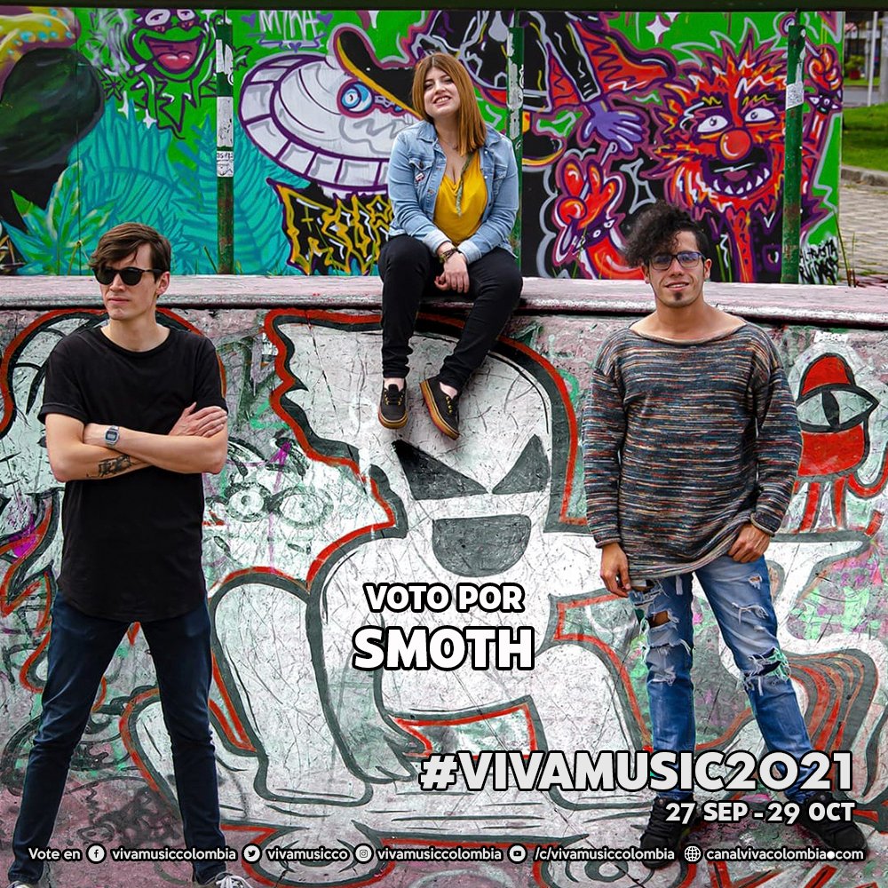 vivamusicco's tweet photo. [LA GRAN VOTACIÓN] Voto por @SmothBand en los #VivaMusic2021 1 RT son 3 votos, cada respuesta y tweet son 1 voto. También se puede votar en https://t.co/NaMcqMQvXe
https://t.co/vNAAc5B5J5
y https://t.co/3BESFaokCm
Cubrimiento y resultados en https://t.co/z5KCJlhjZW https://t.co/t5whvFtxup