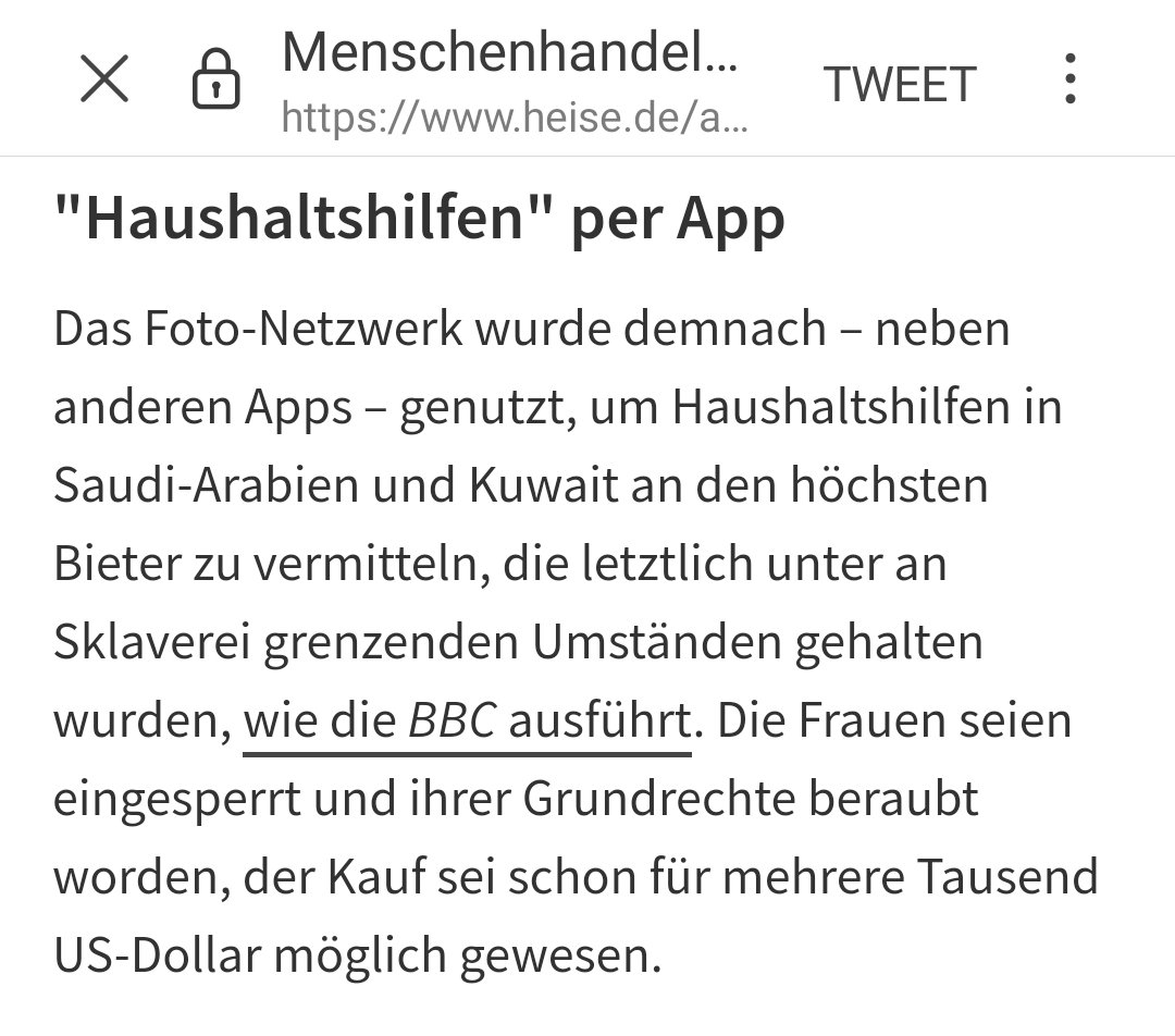 Menschenhandel auf Instagram.

Mittlerweile braucht man nicht mal mehr das dark net oder wie?

heise.de/amp/news/Mensc…