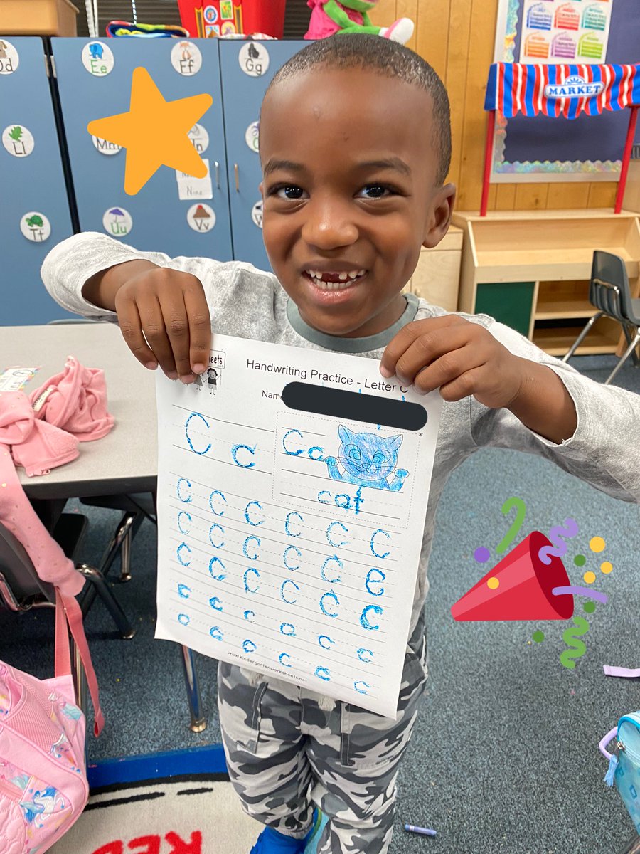 GarzaClass's tweet image. We learned the letter C today! #Handwriting #PreK @MRobinsonElem