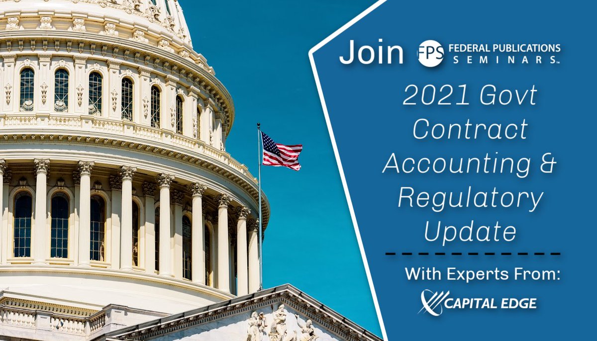 GovConExperts's tweet image. Join Federal Publications Seminars October 21-22, 2021 Virtually for 2021 𝐆𝐨𝐯𝐭 𝐂𝐨𝐧𝐭𝐫𝐚𝐜𝐭 𝐀𝐜𝐜𝐨𝐮𝐧𝐭𝐢𝐧𝐠 &amp;amp; 𝐑𝐞𝐠𝐮𝐥𝐚𝐭𝐨𝐫𝐲 𝐔𝐩𝐝𝐚𝐭𝐞.

Sign-Up: bit.ly/3z9bdmy

#govcontraining #govconexperts #governmentaccounting