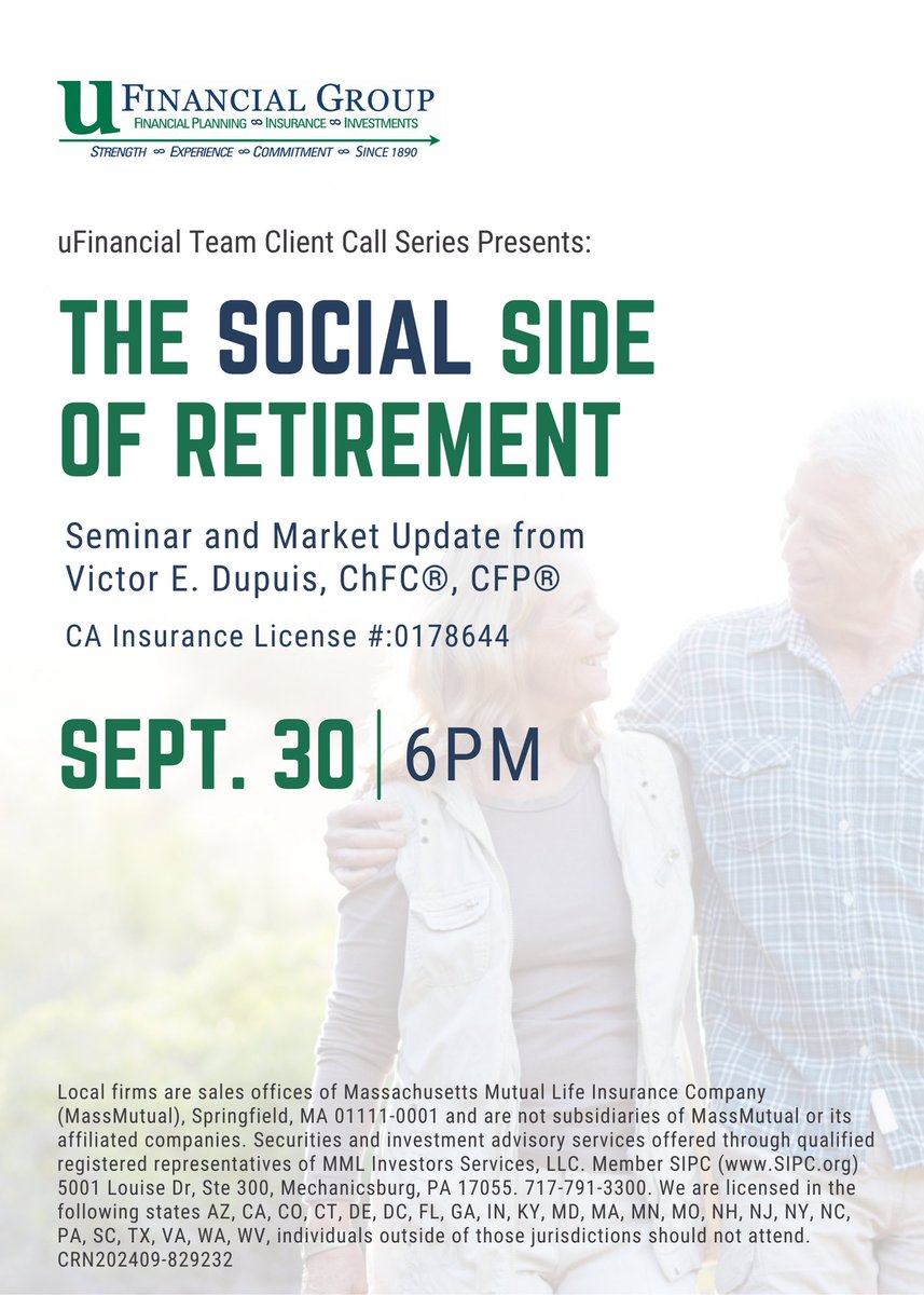 WHAdvisors's tweet photo. UFinancial Community Conversation - September 30, 2021 at 6 PM! https://t.co/GoRydC1yAJ