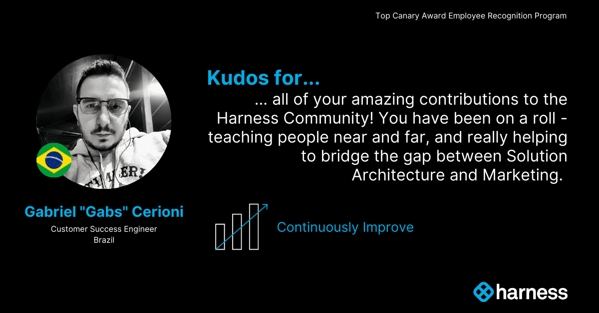 harnessio's tweet photo. Kudos to Gabriel Cerioni for continuously embodying @Harness' core value: to continuously improve. You rock! 👏 #GetShipDone

#ContinuouslyImprove #RememberTheHuman #HarnessValues #HarnessCulture https://t.co/ljmlxDx7OK