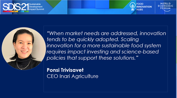 Innovation at the service of sustainable intensification. Less water, less land, less nitrogen for the major crops. Inspiring to hear from such an innovative company! Thanks for your contribution! @P_Trivisvavet #SDIS21