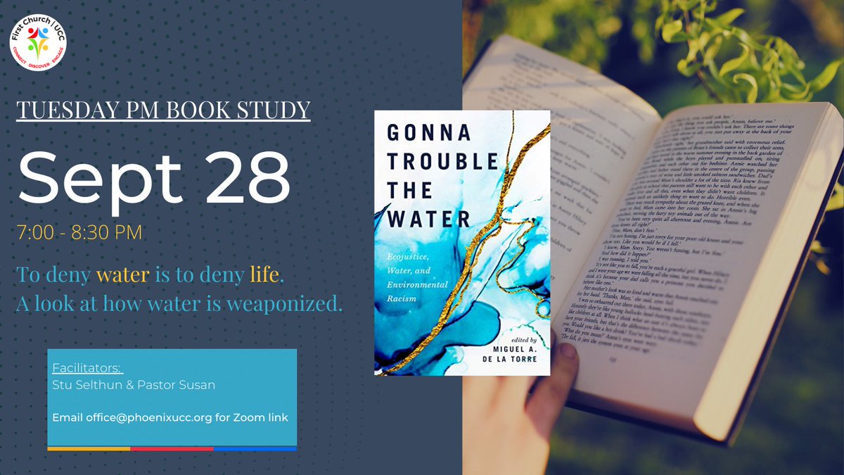 FirstChurchUCC's tweet photo. Join #FirstPHX again for our Tuesday Night Book Study tomorrow at 7pm! We will be going over Chapters 1 &amp; 2. 🙌 https://t.co/mpIhVUJZBS