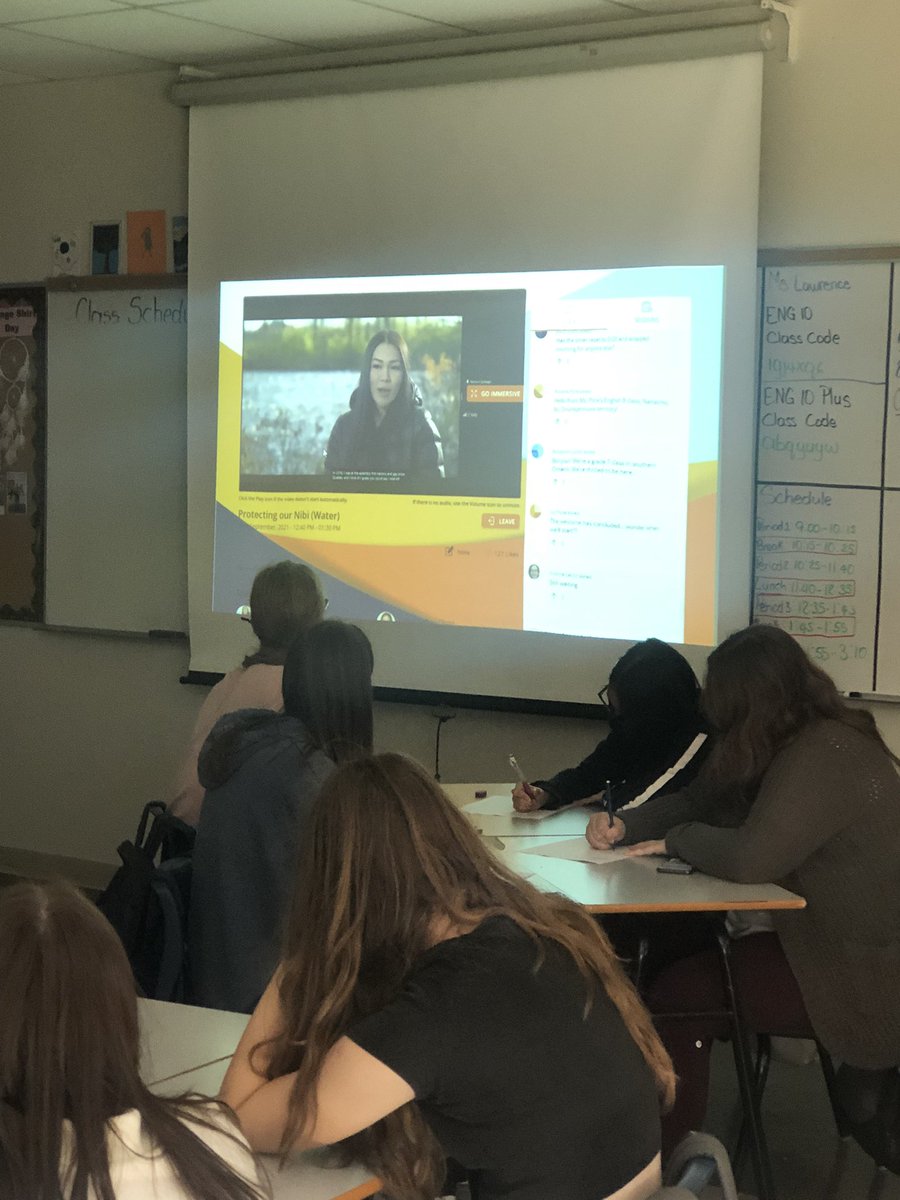 MsAHewey's tweet photo. Started our #TruthandReconciliation week of learning with a livestream via @NCTR_UM. Students heard Autumn Peltier speak about being a water protector and a young advocate, racism and what we can all do to be part of the Reconciliation process. #nationalTRW #EveryChildMatters 🧡 https://t.co/mckZRnoE1D