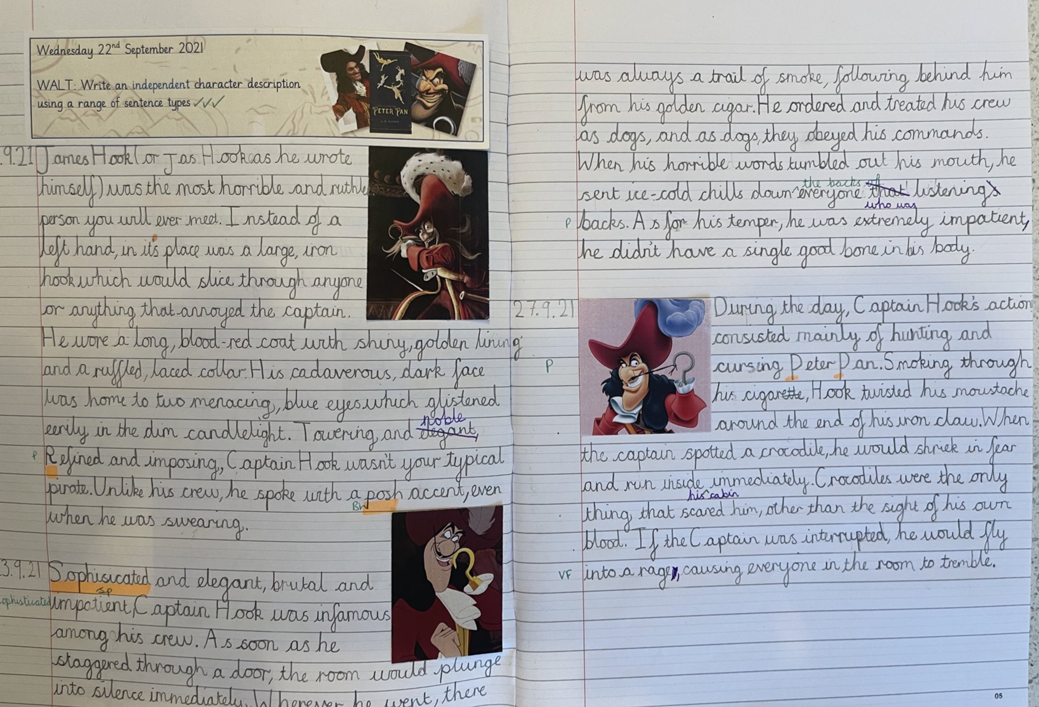 Marc Hayes 🇺🇦💙💛 on X: Our first independent writing @RoundhayY6 was a  character description of Captain Hook: the children have made an impressive  start to the year! Great to see them drawing