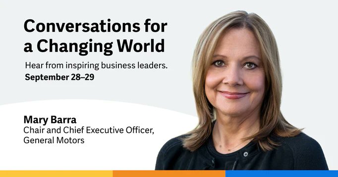 Hear how <a href="/mtbarra/">Mary Barra</a>, Chair and CEO of <a href="/GM/">General Motors</a>, is taking on today's biggest imperatives and leading through change. Register for Conversations for a Changing World: wd.inc/36A6XjZ #WDAYConversations #TeamWDAY
