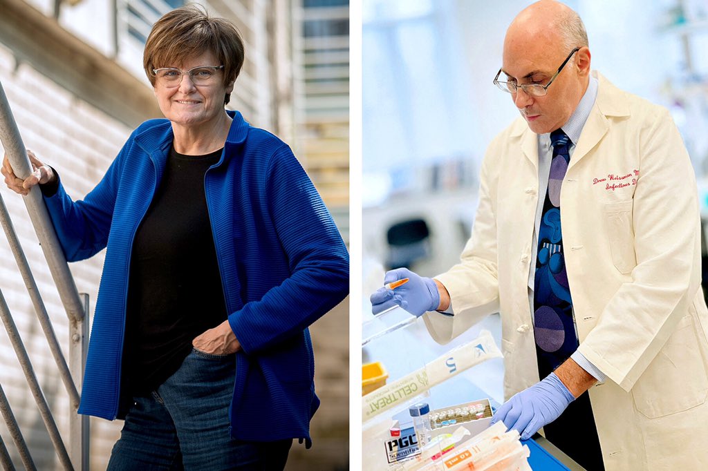 ToniTrilla's tweet photo. El Dr. Drew Weissman i la  Dra. Katalin Karikó reben el prestigiós premi Lasker–DeBakey de investigació biomédica clínica 2021, per la seva contribució al descobriment i desenvolupament de les vacunes mRNA.
Un premi més que merescut i que pot ser seguit pel premi Nobel. https://t.co/aMV72rntHN