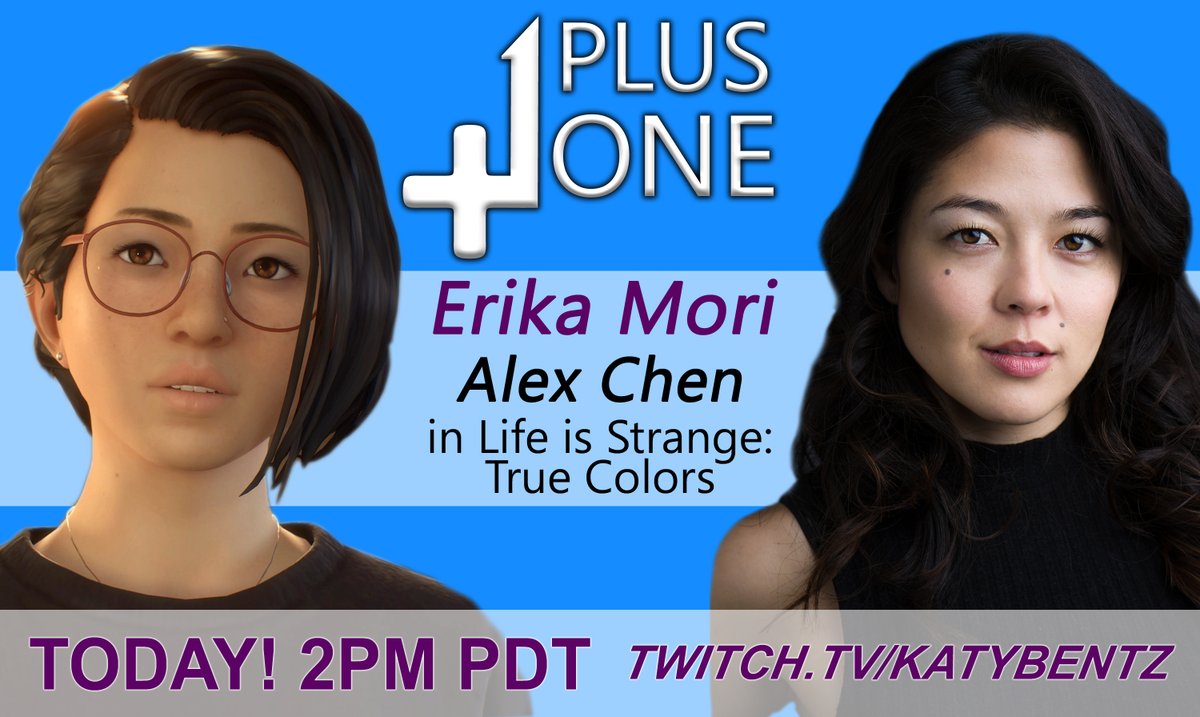 KatyBentz's tweet photo. We are a little over an hour away from the live Plus One Interview with @the_erika_mori 🙌 You all asked so many great questions and I can't wait to hear Erika's answers! 

We will be live at https://t.co/Nhxyd646h1 at 2PM PDT🙌

#LifeisStrangeTrueColors #AlexChen https://t.co/DZL9ad9URd