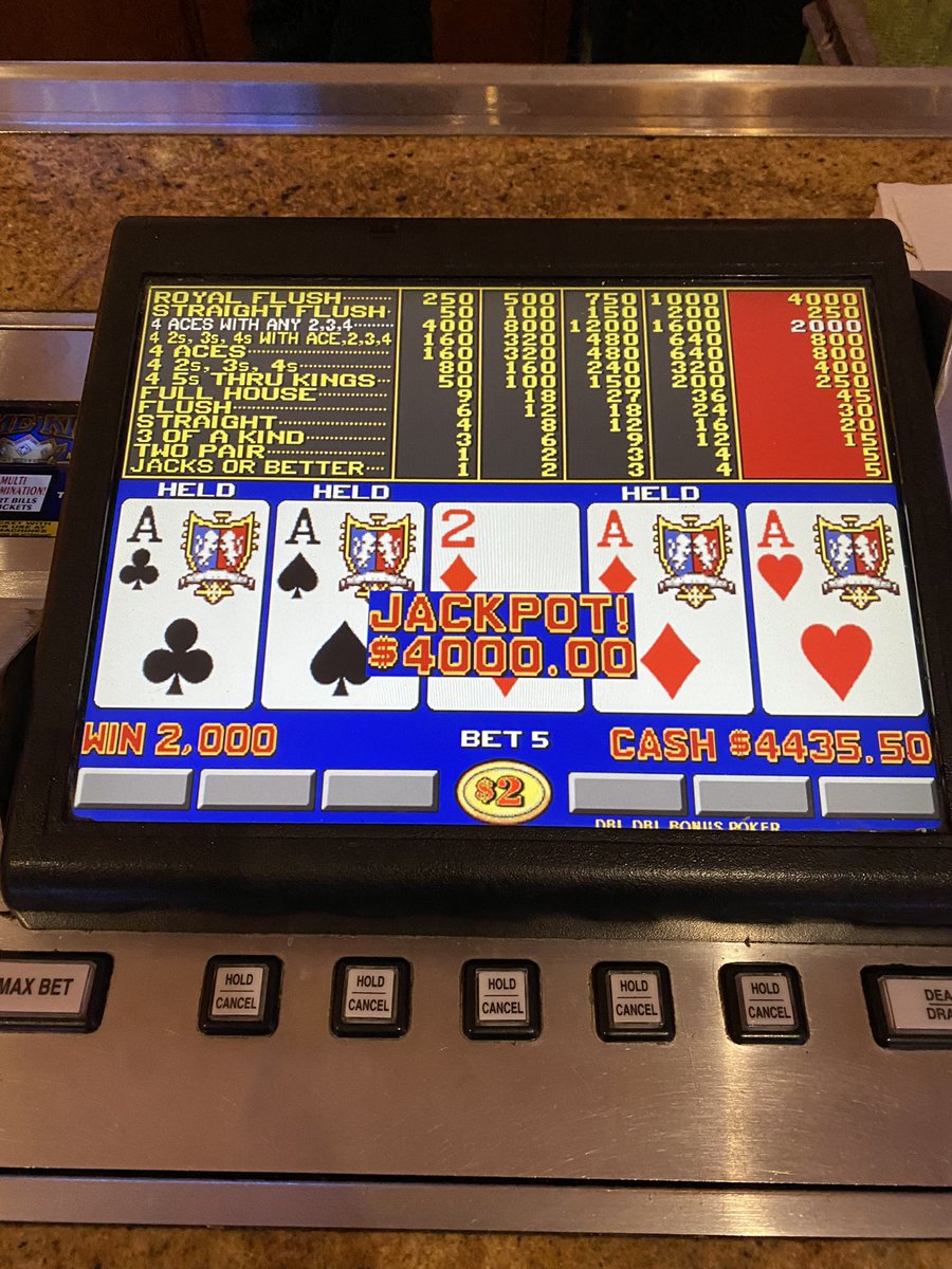 A little VP action from yesterday. #videopoker #handpay