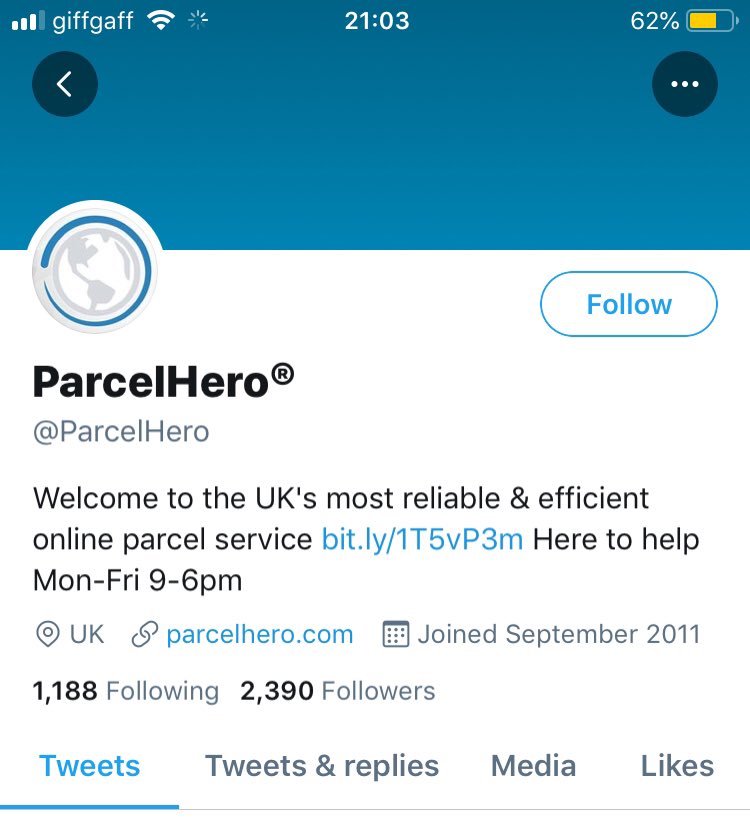 MrSeanMcCann's tweet photo. @ParcelHero How can you claim to be “reliable” &amp; “efficient” what a joke! I’ve only used you one and the courier didn’t even collect and now you’re trying to charge me for the lack of service ending in cancellation. Very unhappy with this service! https://t.co/ZQnhdq5T7D