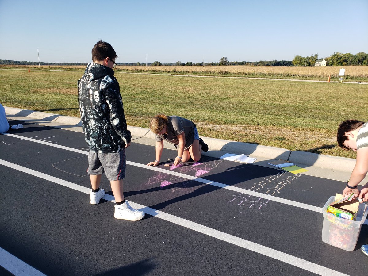 rryanhartley's tweet image. Monday morning number talk: how can you represent one of the following fractions as a drawing? 
1/5, 3/8, or 4/15
@HortonKandi #sidewalkmath #fractiontalks #numbertalks #wcsflight