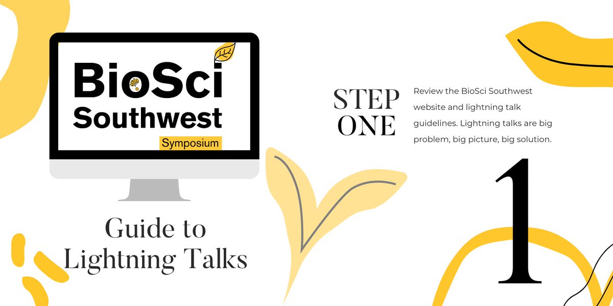 ASU_SOLUR's tweet photo. Submit a #BioSciSW lightning talk abstract today!

Identify your topic in brief, discuss the problem you seek to address, provide your potential solution, give the audience a clear takeaway.

Due Oct 3rd. 

https://t.co/TRSo0d38z8

#nextgen #scientists #biology #research #SOLUR https://t.co/PNSREywmFF