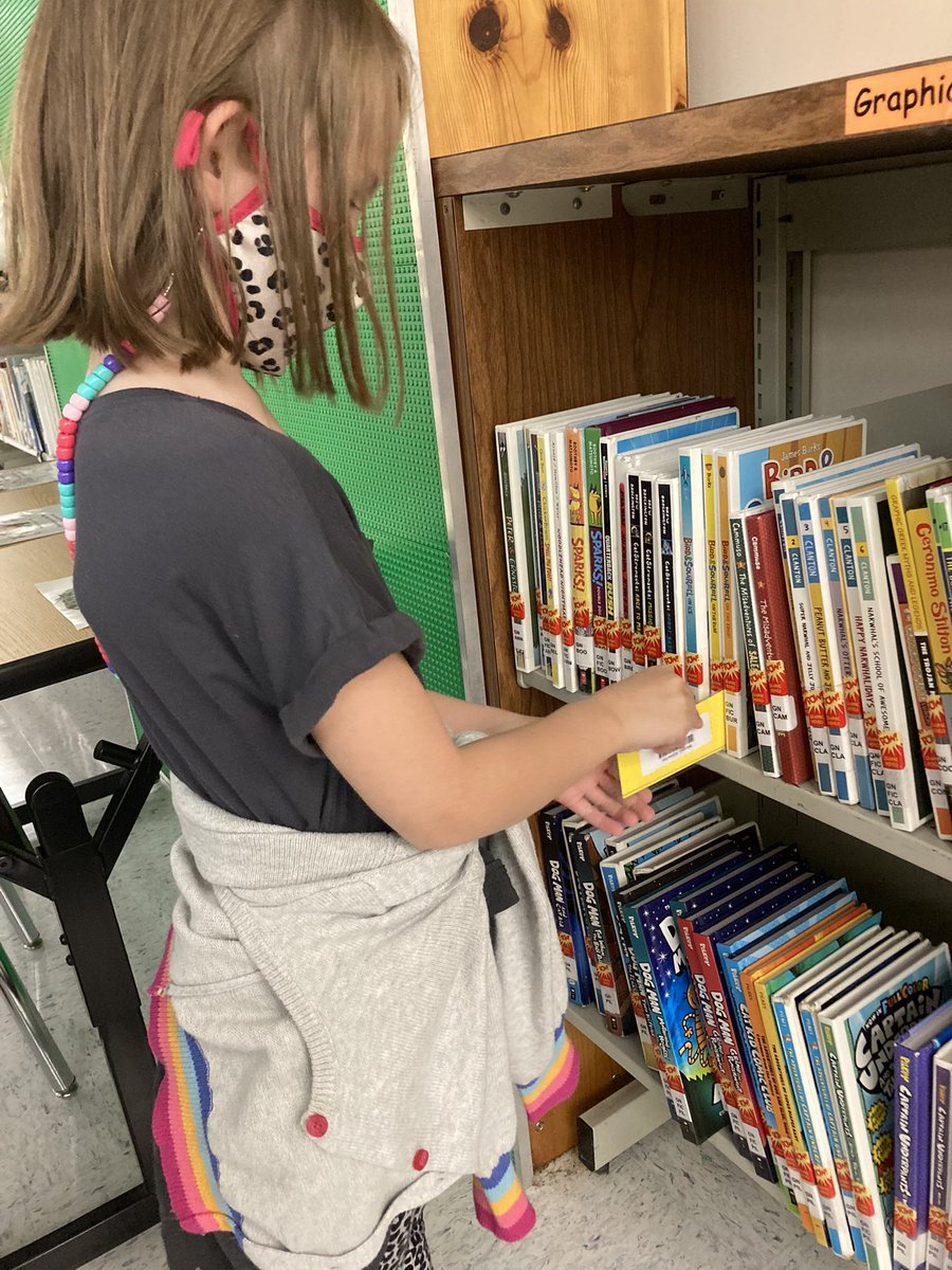 MrsAxelsLibrary's tweet image. At SHES, we use our shelf markers to save our library book’s place while we are deciding if we want to check it out!