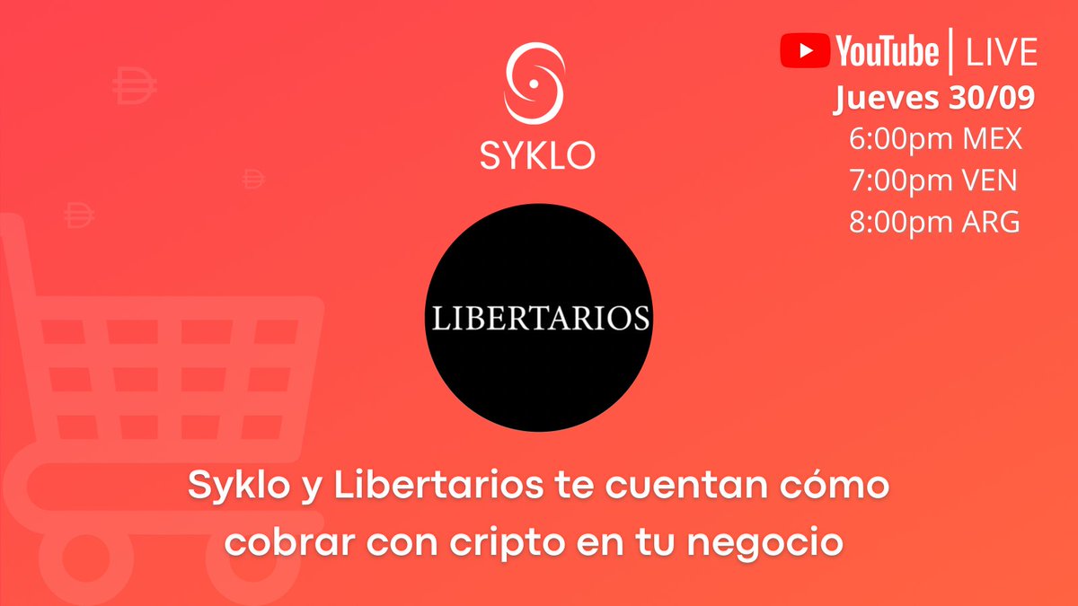 Syklo (@syklo_app) on Twitter photo Este jueves 30/09 en un nuevo #SykloLIVE tendremos como invitado a Alan, co-fundador de <a href="/_Libertarios/">Libertarios Store</a>, que nos va a hablar de su emprendimiento y cómo desde Córdoba están vendiendo a todo el país.
¡Si sos emprendedor o comerciante no te lo podés perder!🛒🛒 Este jueves 30/09 en un nuevo #SykloLIVE tendremos como invitado a Alan, co-fundador de <a href="/_Libertarios/">Libertarios Store</a>, que nos va a hablar de su emprendimiento y cómo desde Córdoba están vendiendo a todo el país.
¡Si sos emprendedor o comerciante no te lo podés perder!🛒🛒